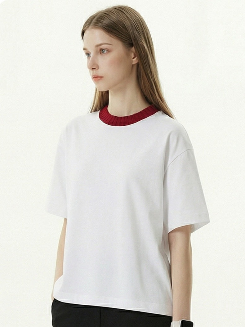 Color-blocked Cropped T-shirt
