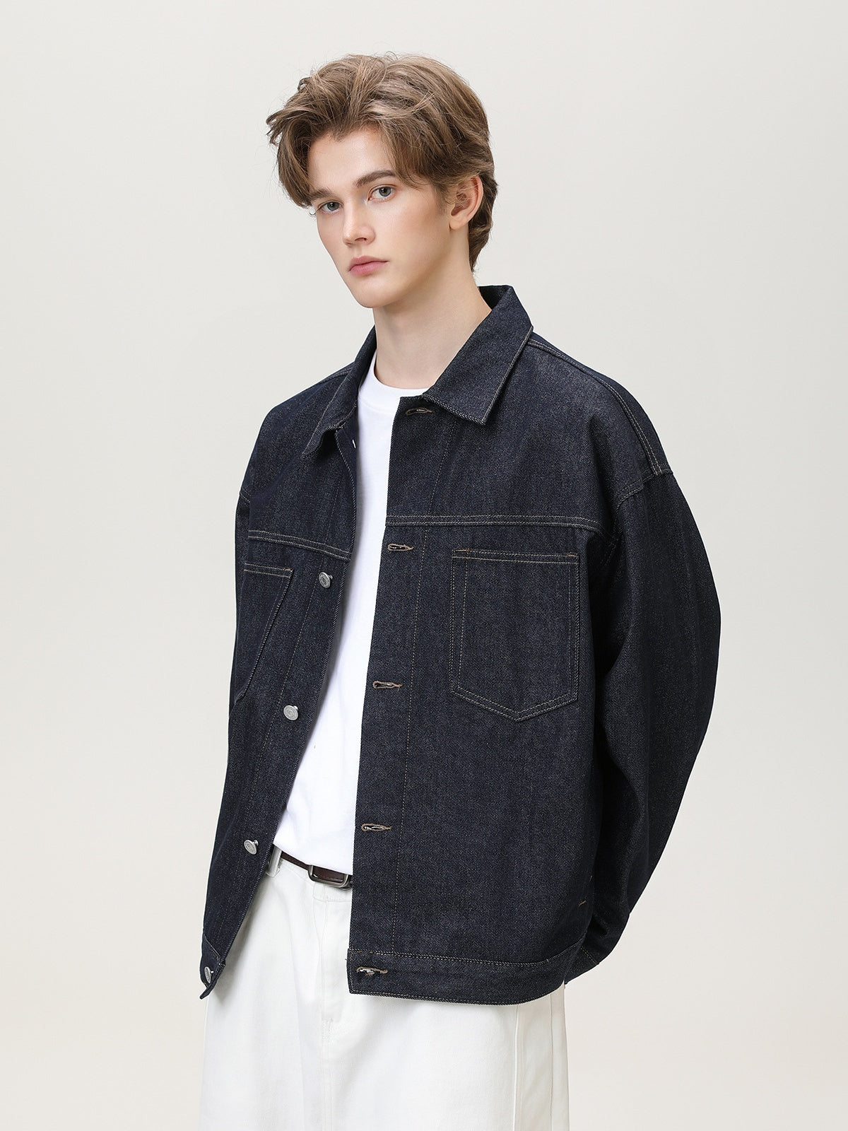 Liber Autumn Men's Pocket decoration Solid Color Jackets