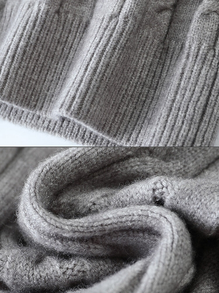 Mock Neck Half Zipper Thickening Keep Warm Leisure Sweaters