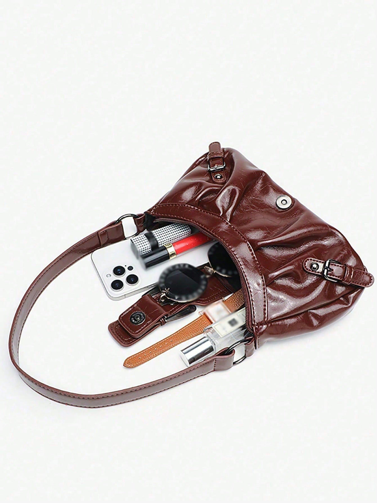Stylish And Edgy Motorcycle Studded Shoulder Bag