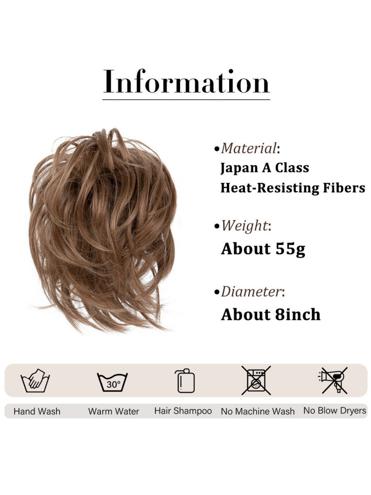 Fluffy Long Beard Curly Hair Updo Wig