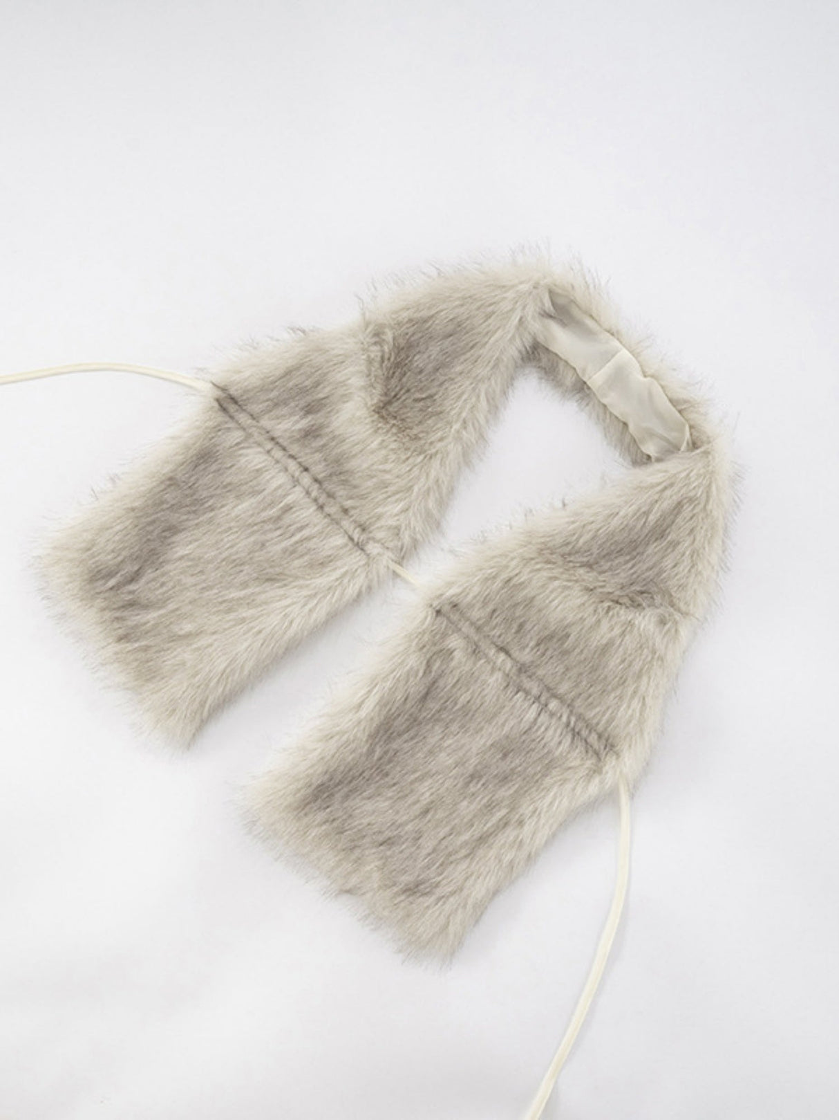 Furry Neckband V-neck Big Backless Sleeveless Rope Cropped Top Tank Tops&Camis