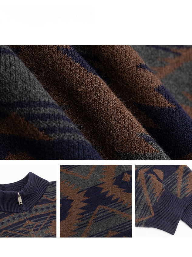 Contrasting Colors Ethnic Style Leisure Sweaters Cardigan