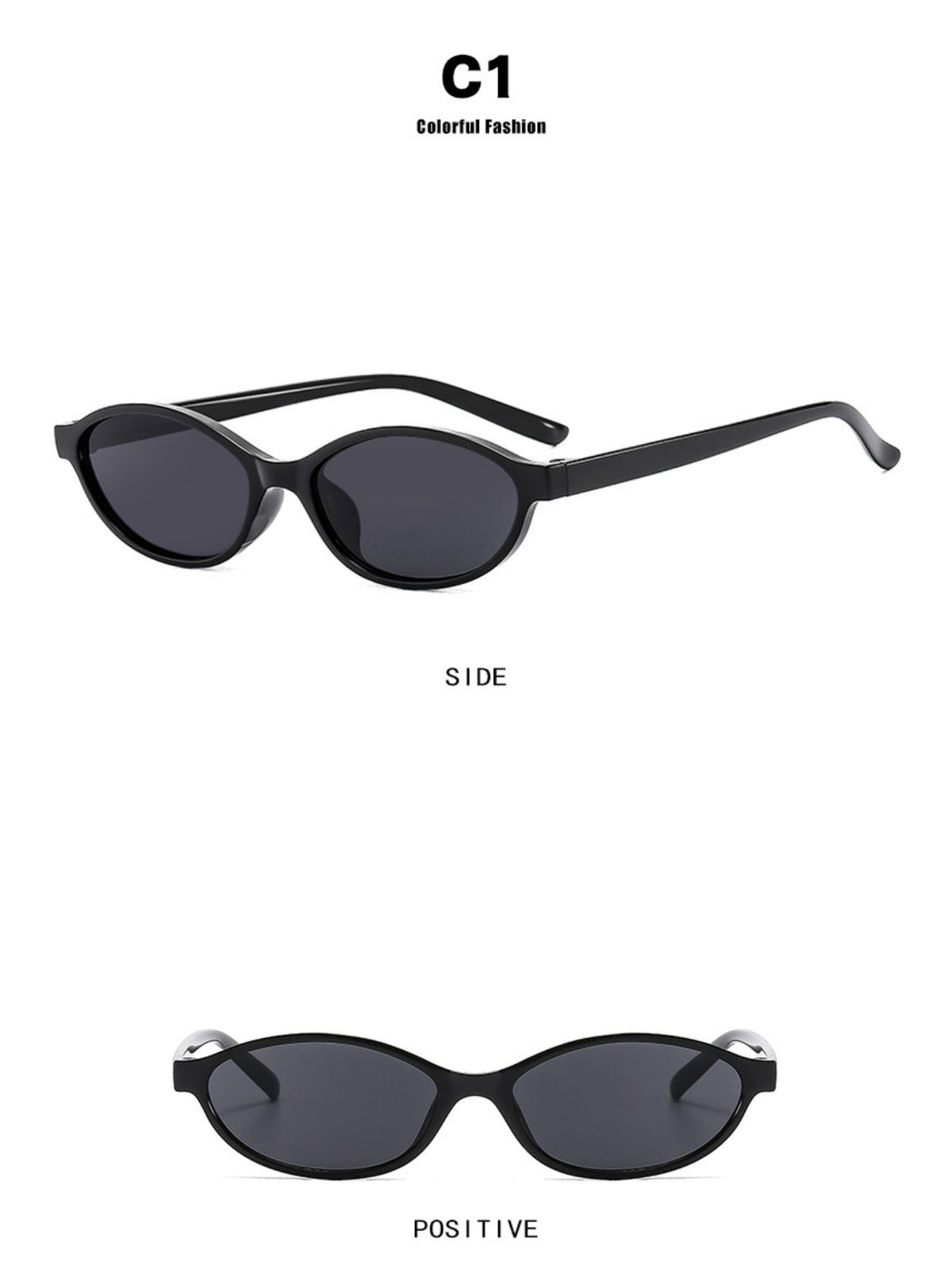 Lunettes de soleil élégantes à monture ovale
