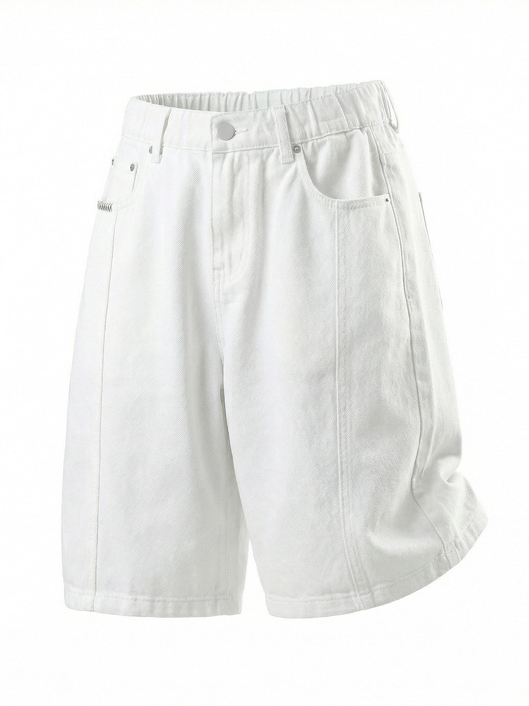 Washed Patchwork Five Points Denim Shorts