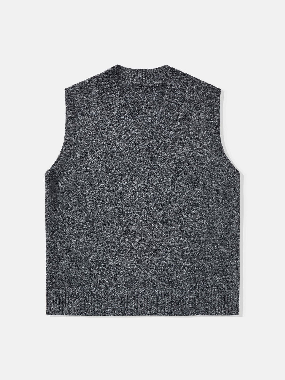 Wool Blend V-neck Loose-fit Knitted Vest