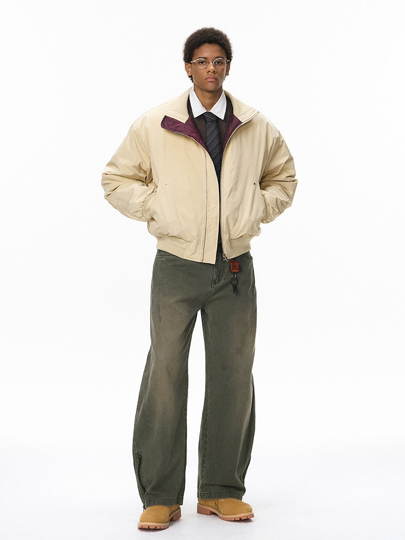 Cleanfit Deconstructed Tailoring Stand Collar Flight Jacket