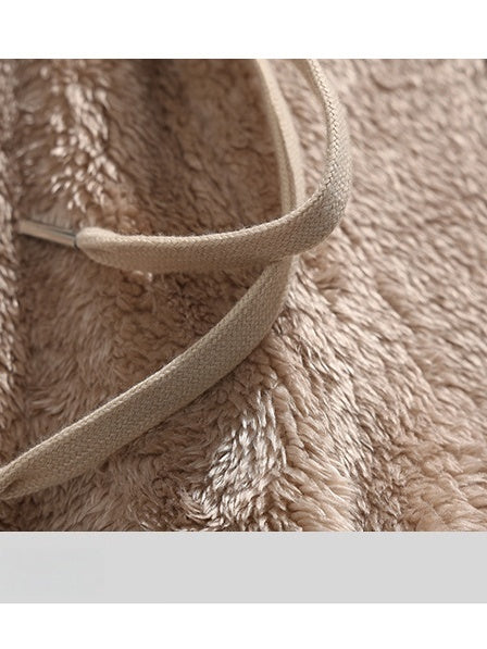 All-match Outdoor Solid Color Arctic Velvet Binding Of Feet Plush Casual Pants