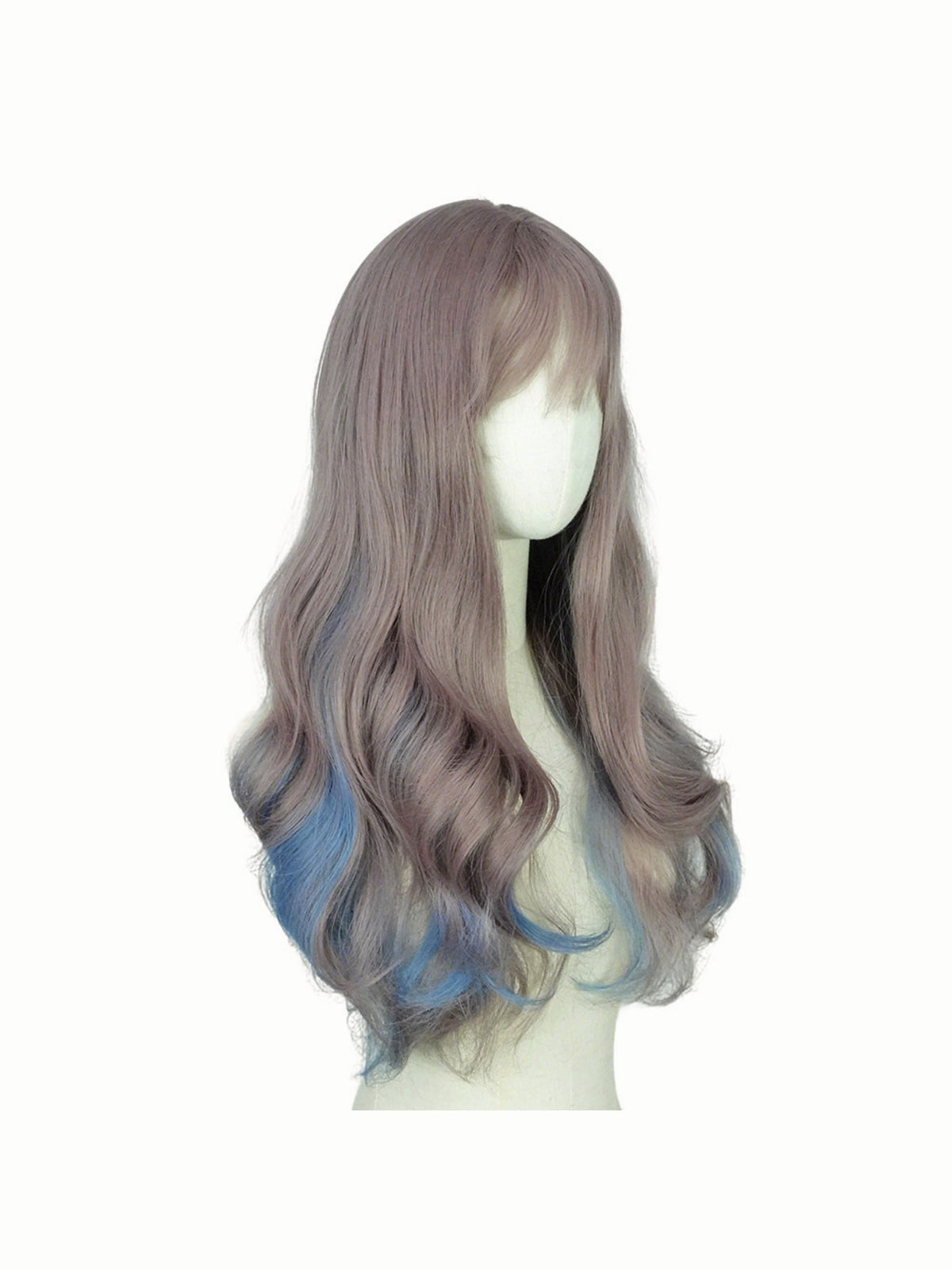 Colored Synthetic Fiber Long Wavy Curl Wig
