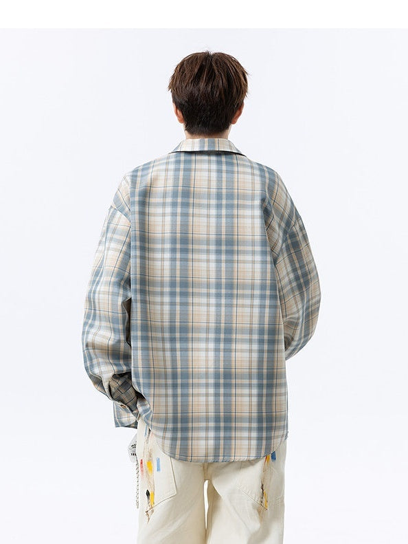 Liber Autumn Neutral wear Color matching Stripes Shirts