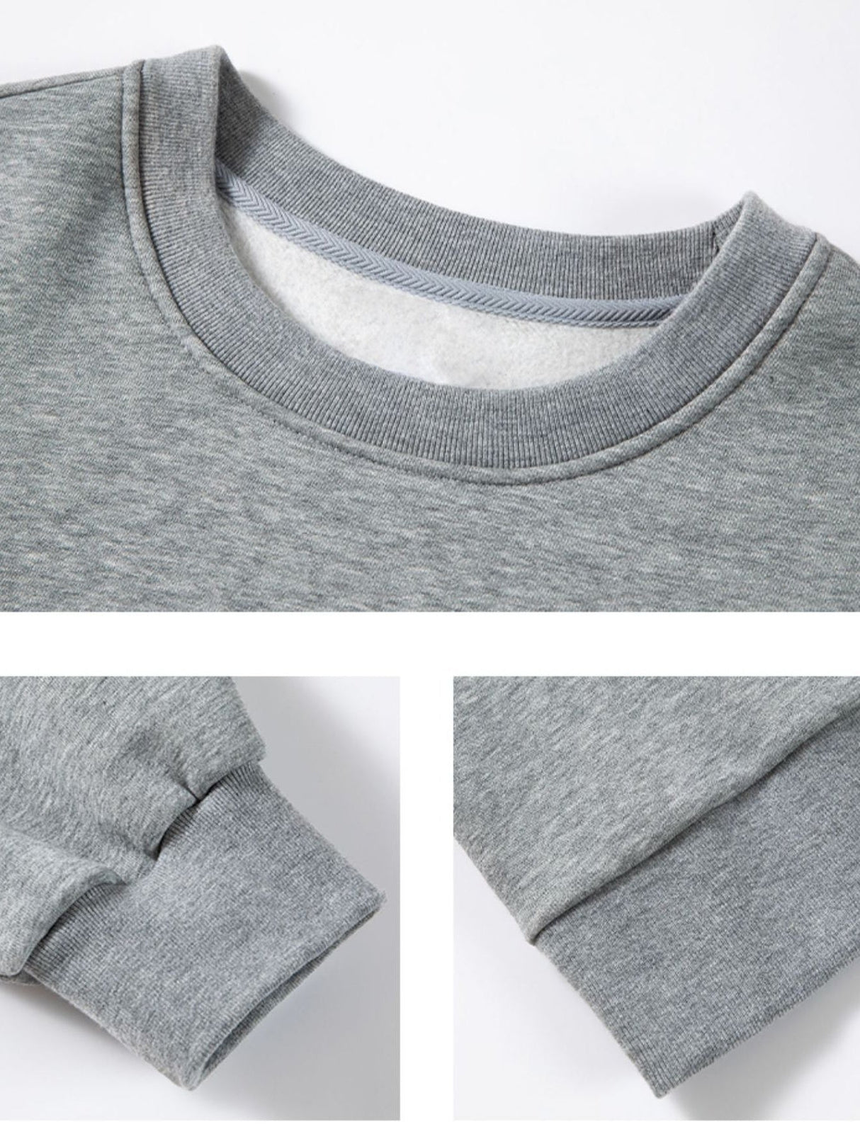 All-match Crew Neck Loose Solid Color Hood Sweatshirts&Hoodies
