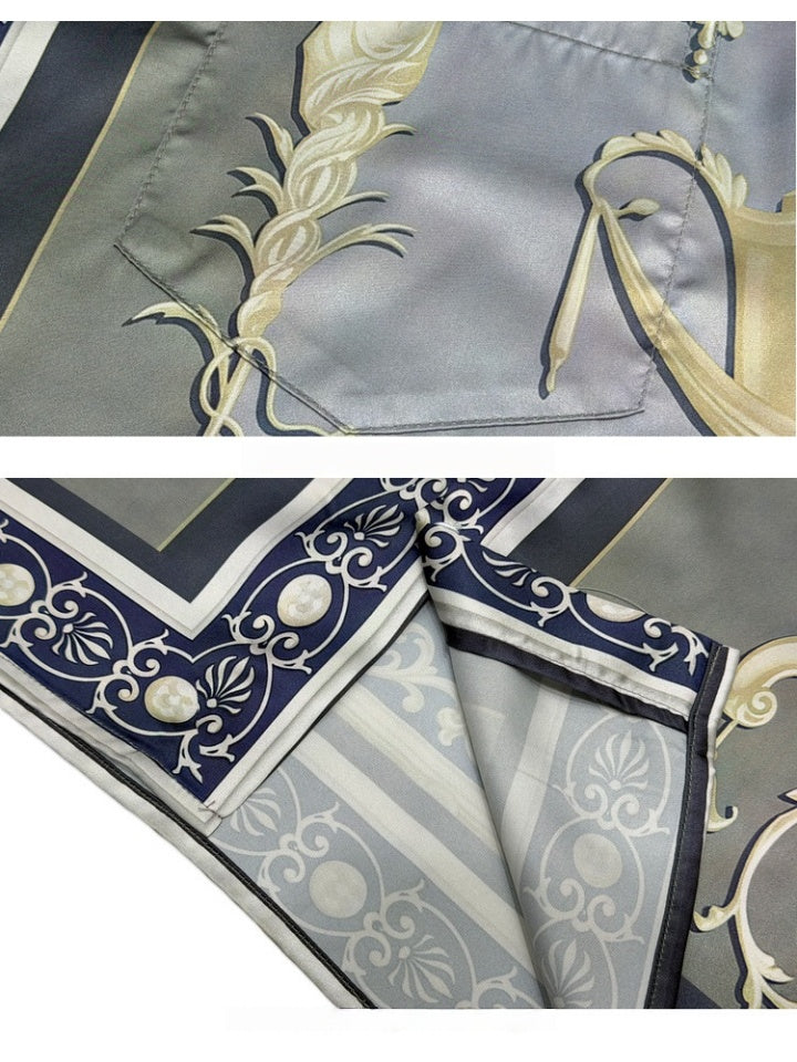 Jacquard Dark Pattern Cuban Territory Shirts
