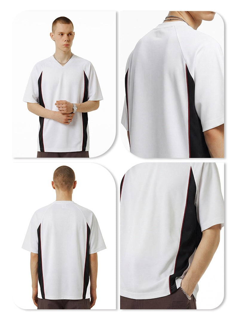 Antibacterial Cool Feeling Quick-drying Color-blocked T-shirt