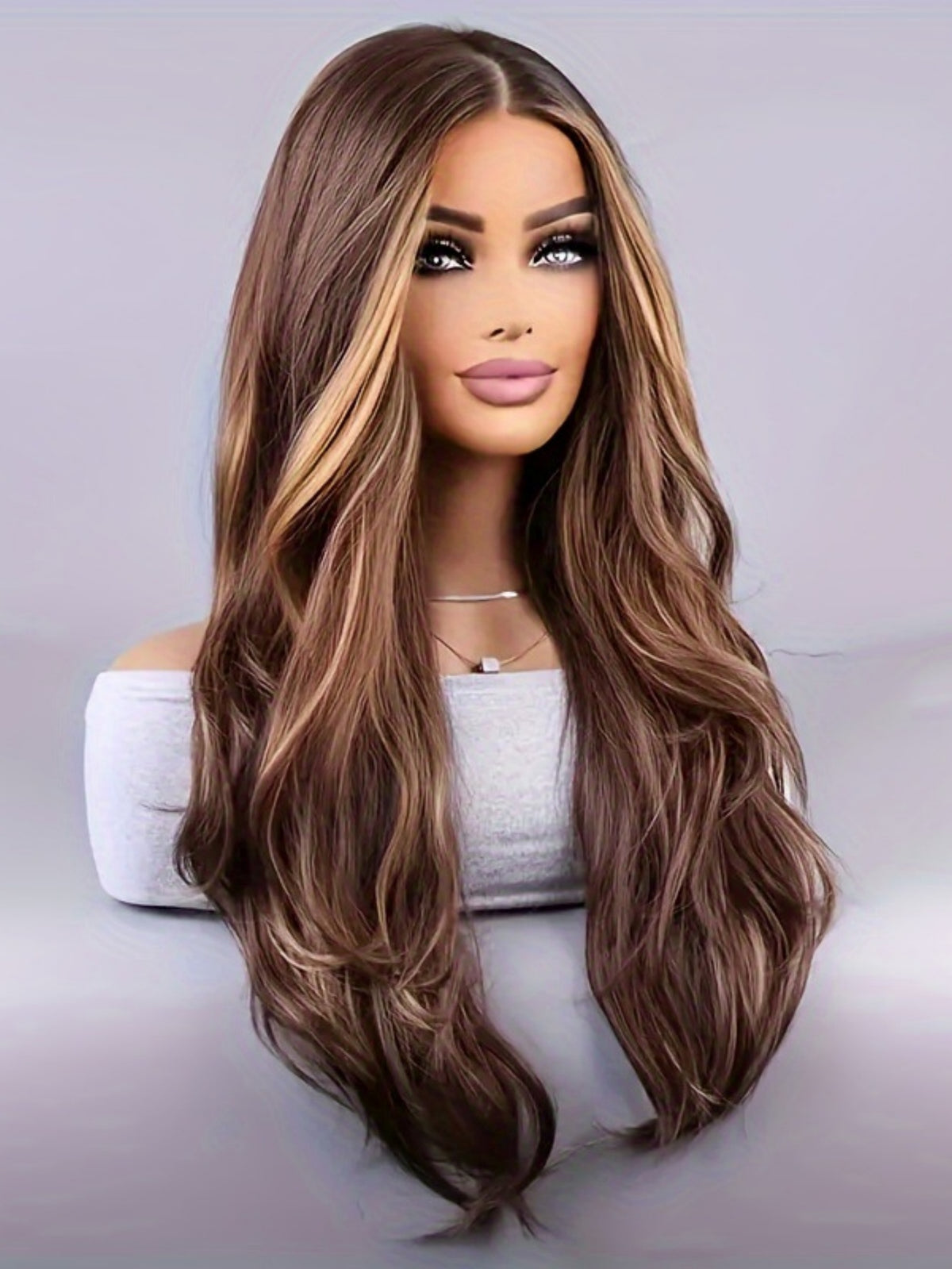 Synthetic Fiber Long Wavy Curl Wig