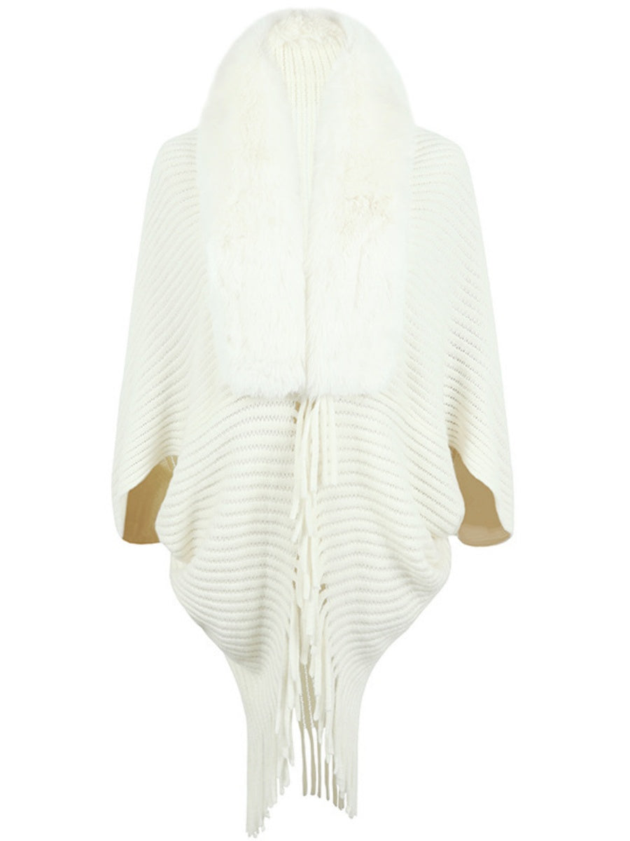 Fur Collar Tassel Cloak Cardigans