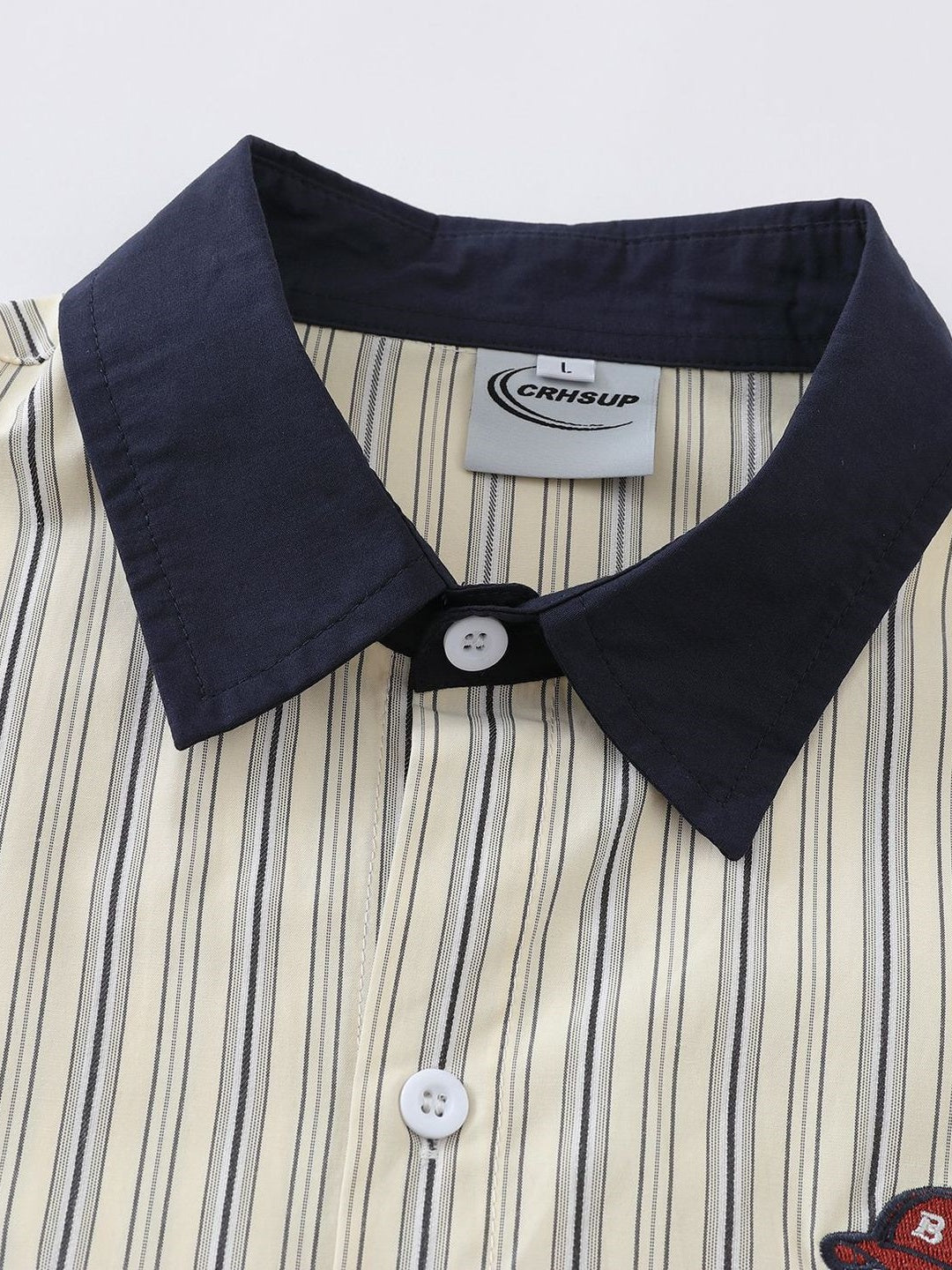 Stripes Patchwork Dog Pattern Shirts