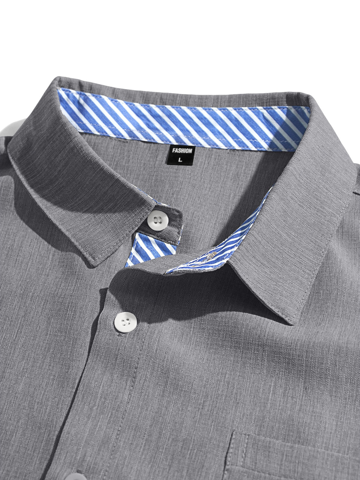 Cotton And Linen Color-blocked Shirts