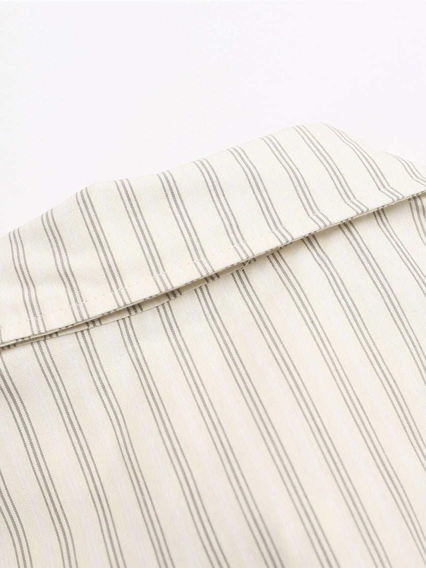 Liber Autumn Neutral wear Tie Stripes Shirts