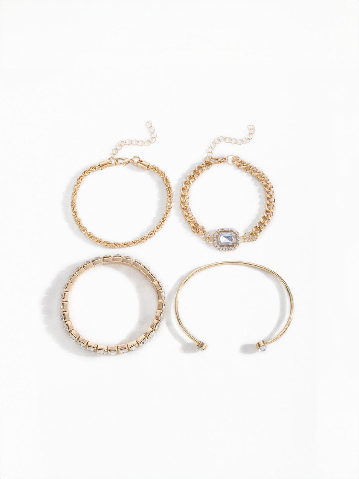 Diamond-encrusted Bracelet Set