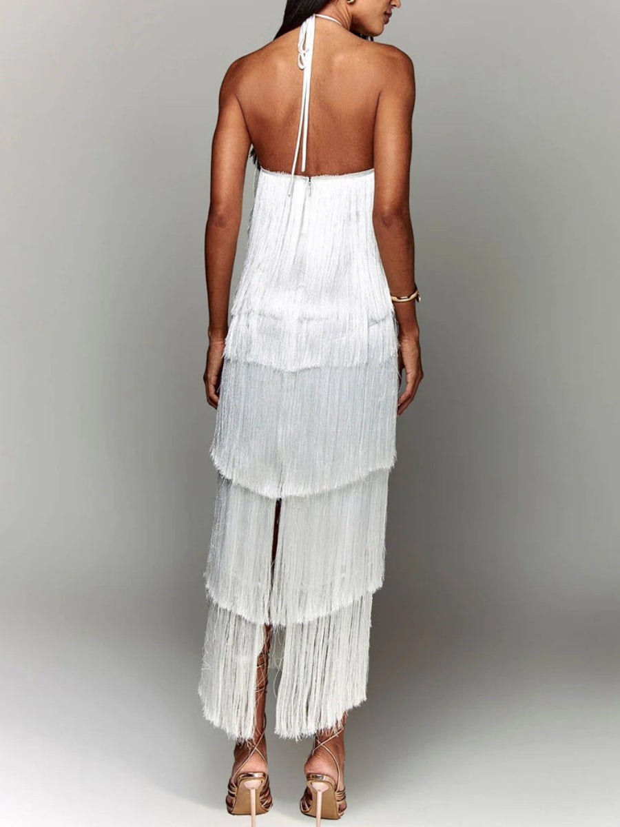 Tassel Backless Maxi Dresses