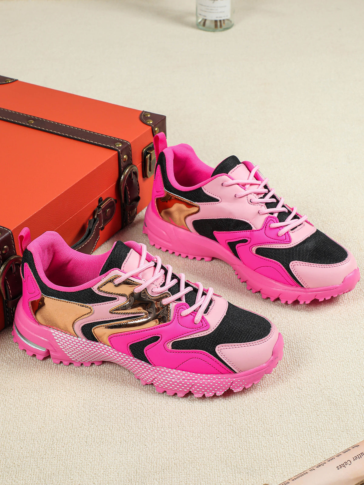 Color-blocked Platform Women's Casual Sneakers