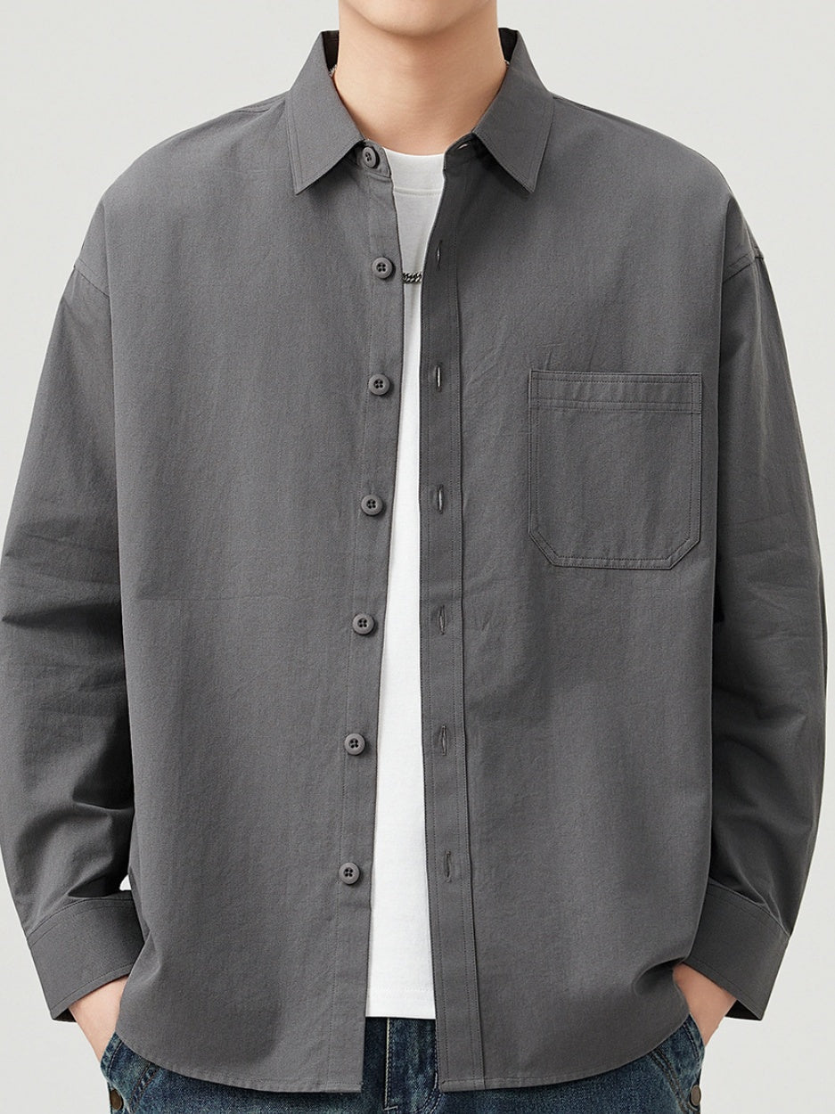 Retro Simplicity Loose-fit Shirts