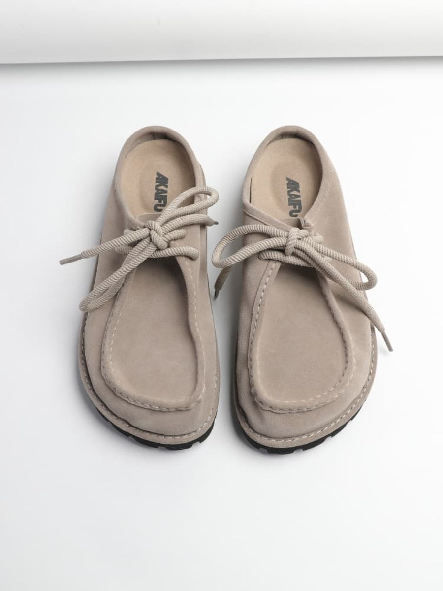 "Wilderness" Series Lace-up Platform Platform Birkenstock Kangaroo Slippers Genuine Leather Retro Casual Men's And Women's Slippers