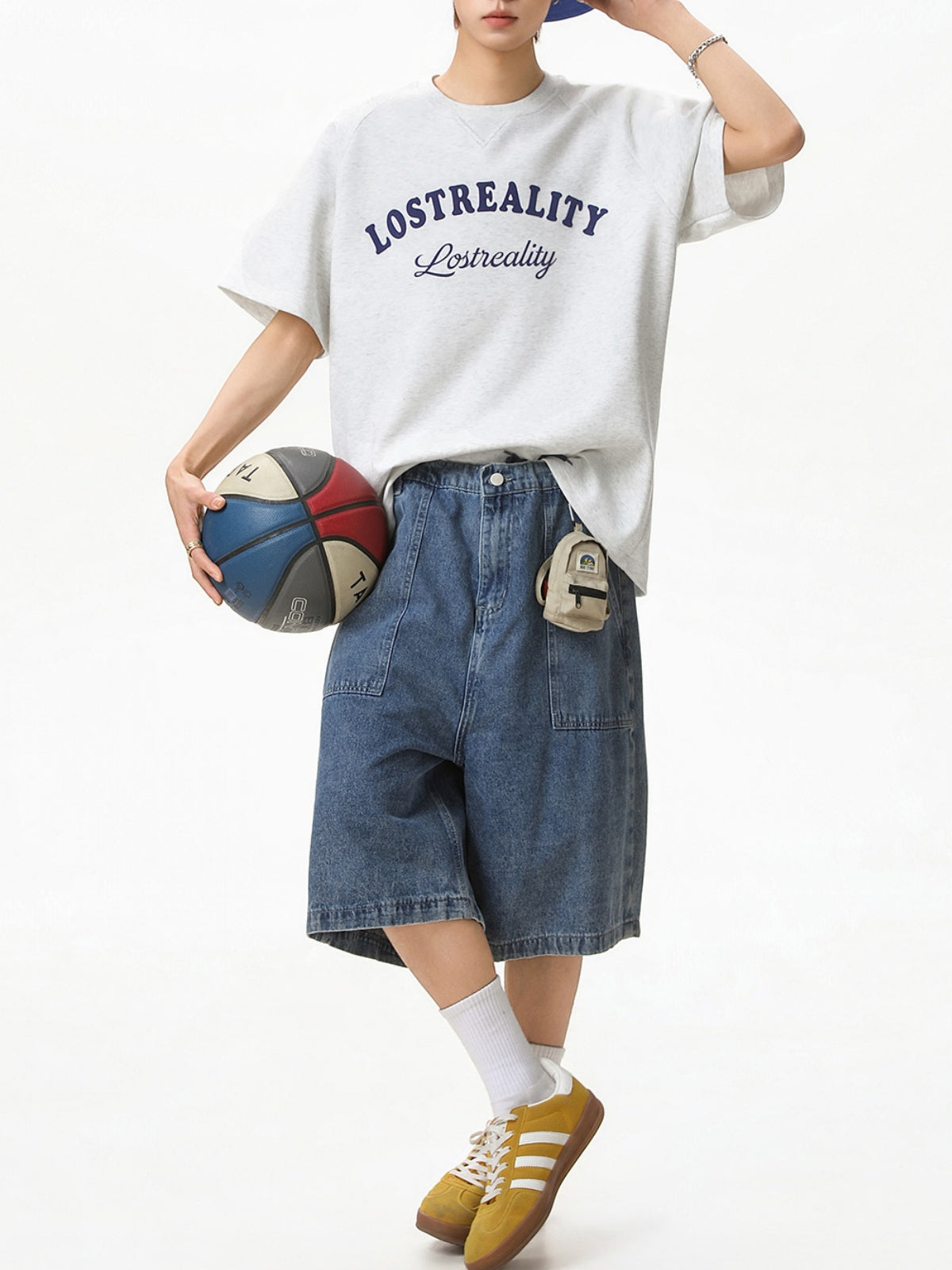 Color-blocked Letter Printed Loose-fit T-shirts