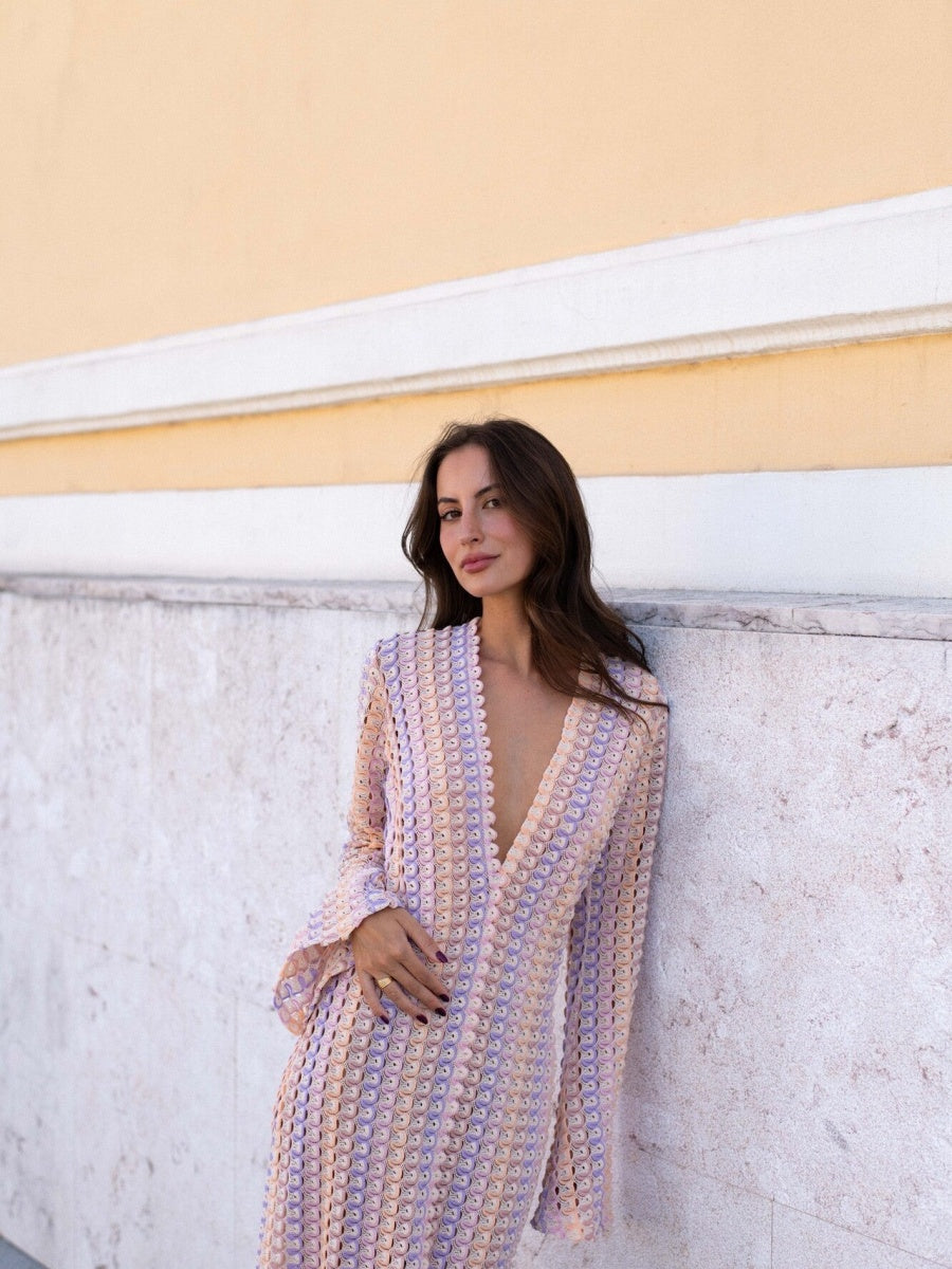 Boho Deep V-Neck Split Maxi Dress