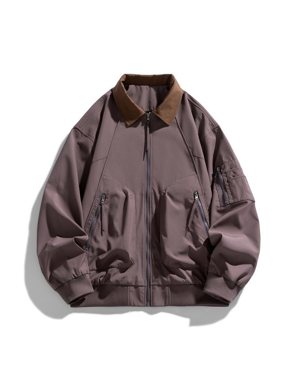 Loose Fashion Leisure Simplicity All-match Contrasting Colors Jackets