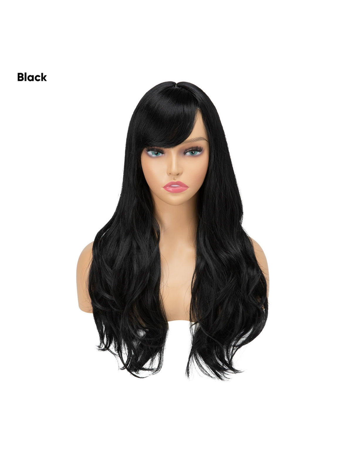 Long, Curly Hair With Side-swept Bangs, Full Head Of Synthetic High-temperature Silk Wig
