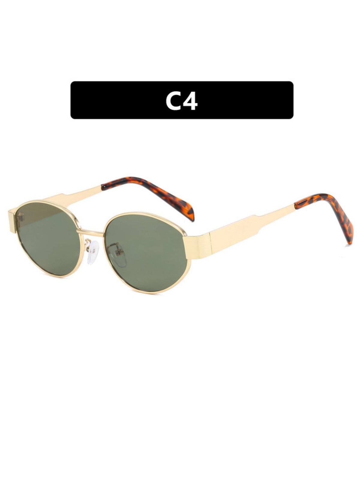 Retro-Sonnenbrille aus Metall, oval