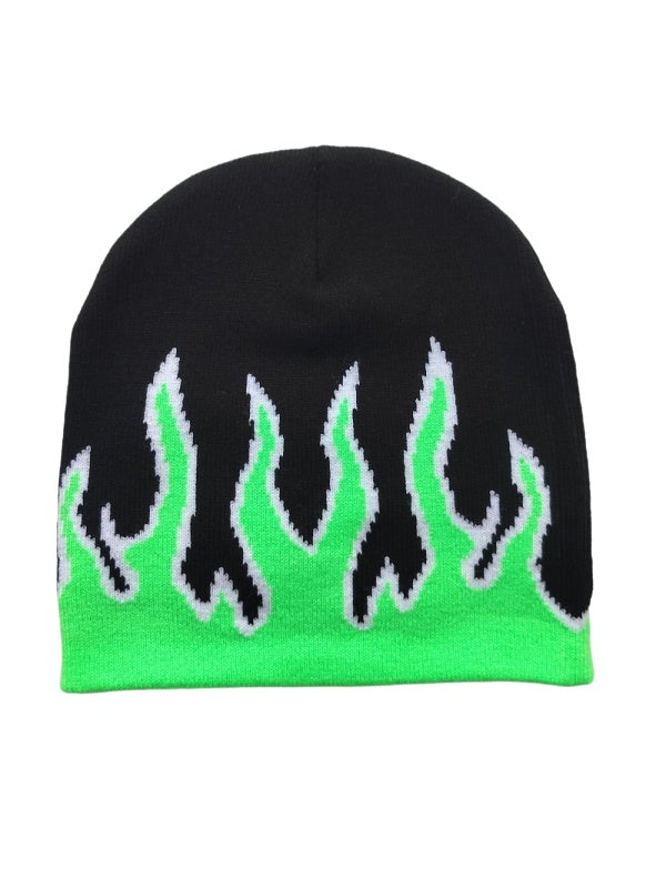 Flame Jacquard Hip Hop Windproof Beanies