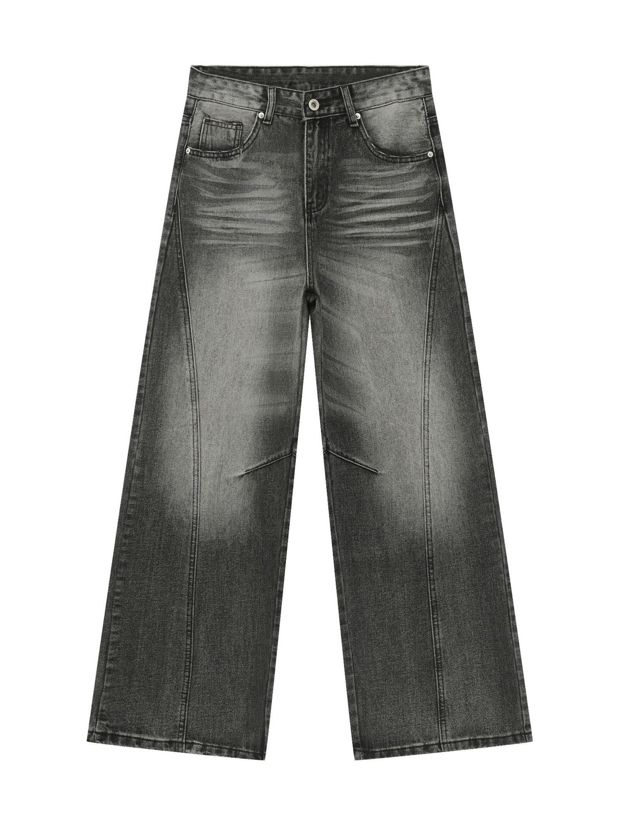 Retro Washed Patchwork Distressed Jeans
