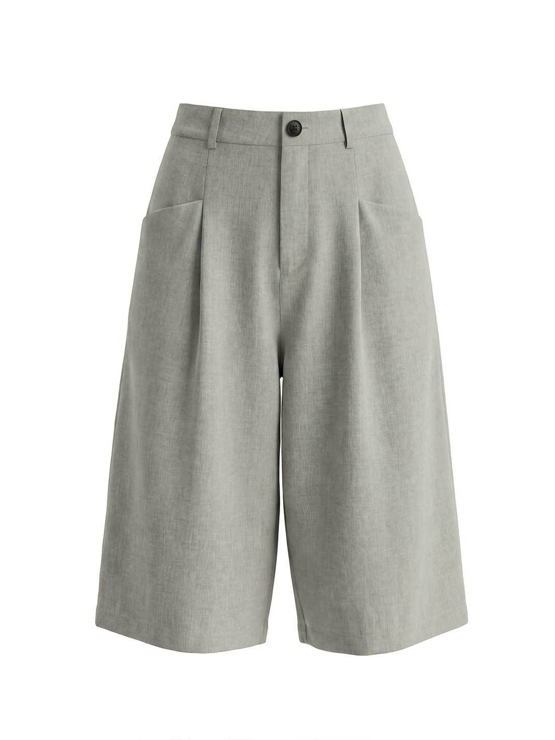 Imitation Linen Loose-fit 7 Points Dress Pants Shorts