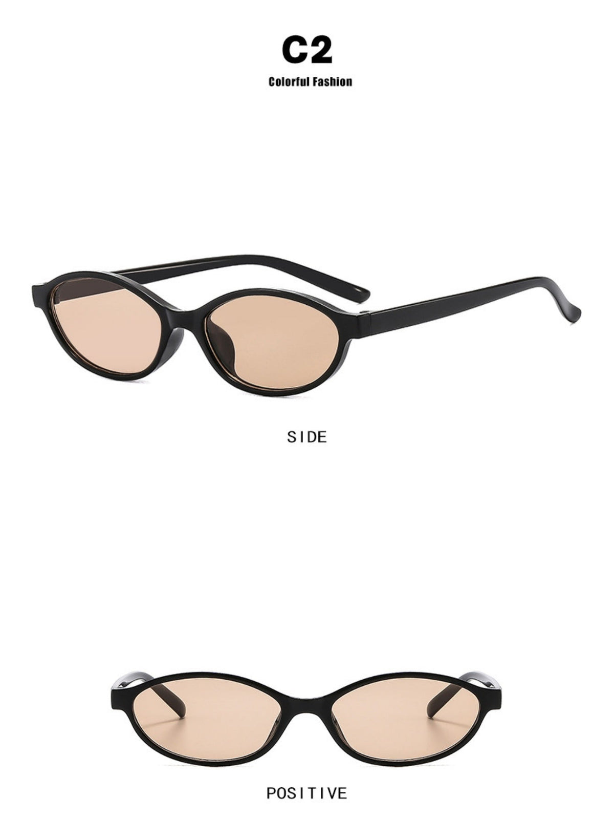 Lunettes de soleil élégantes à monture ovale