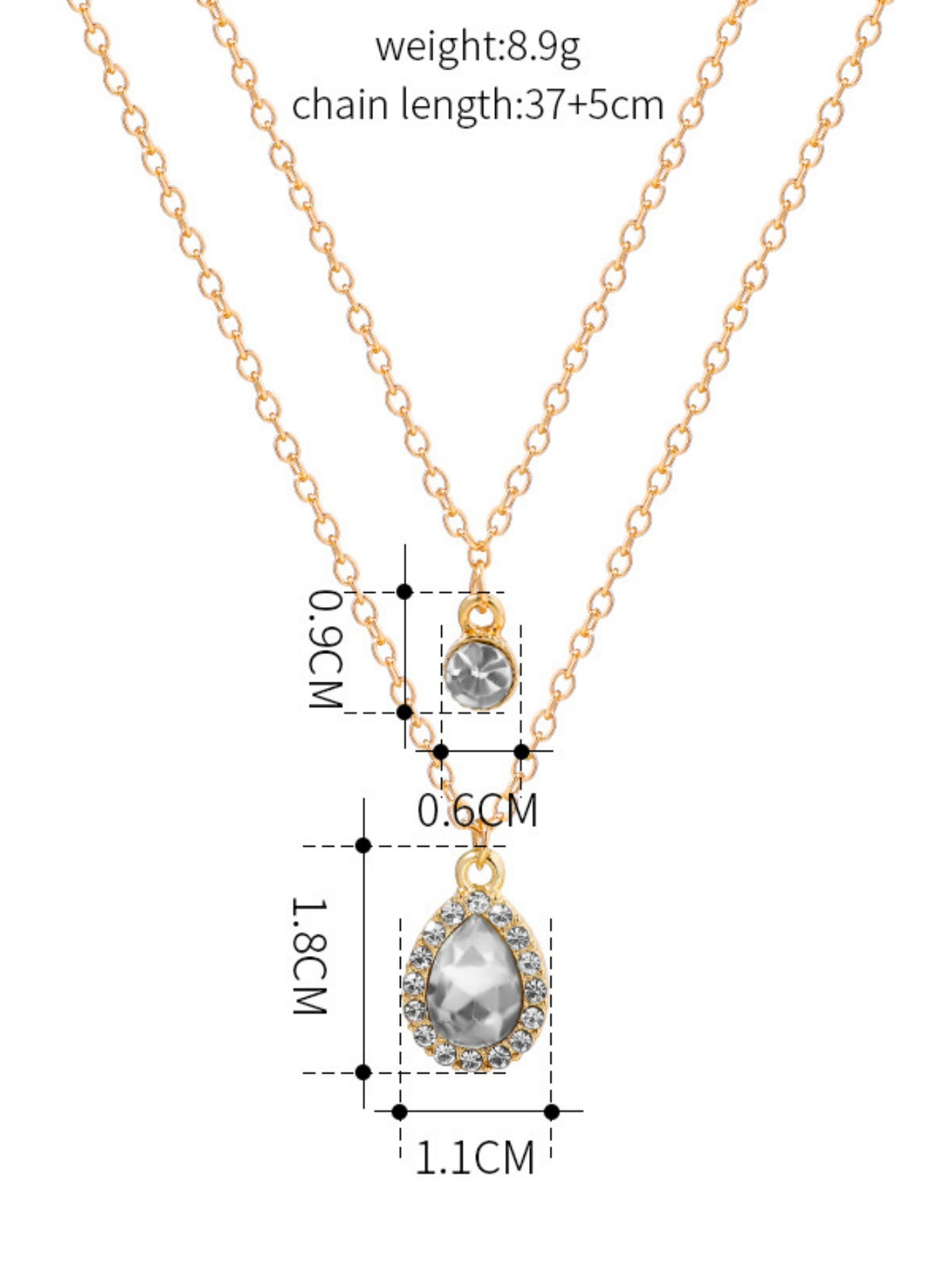 Gold-plated Teardrop Pendant Necklace