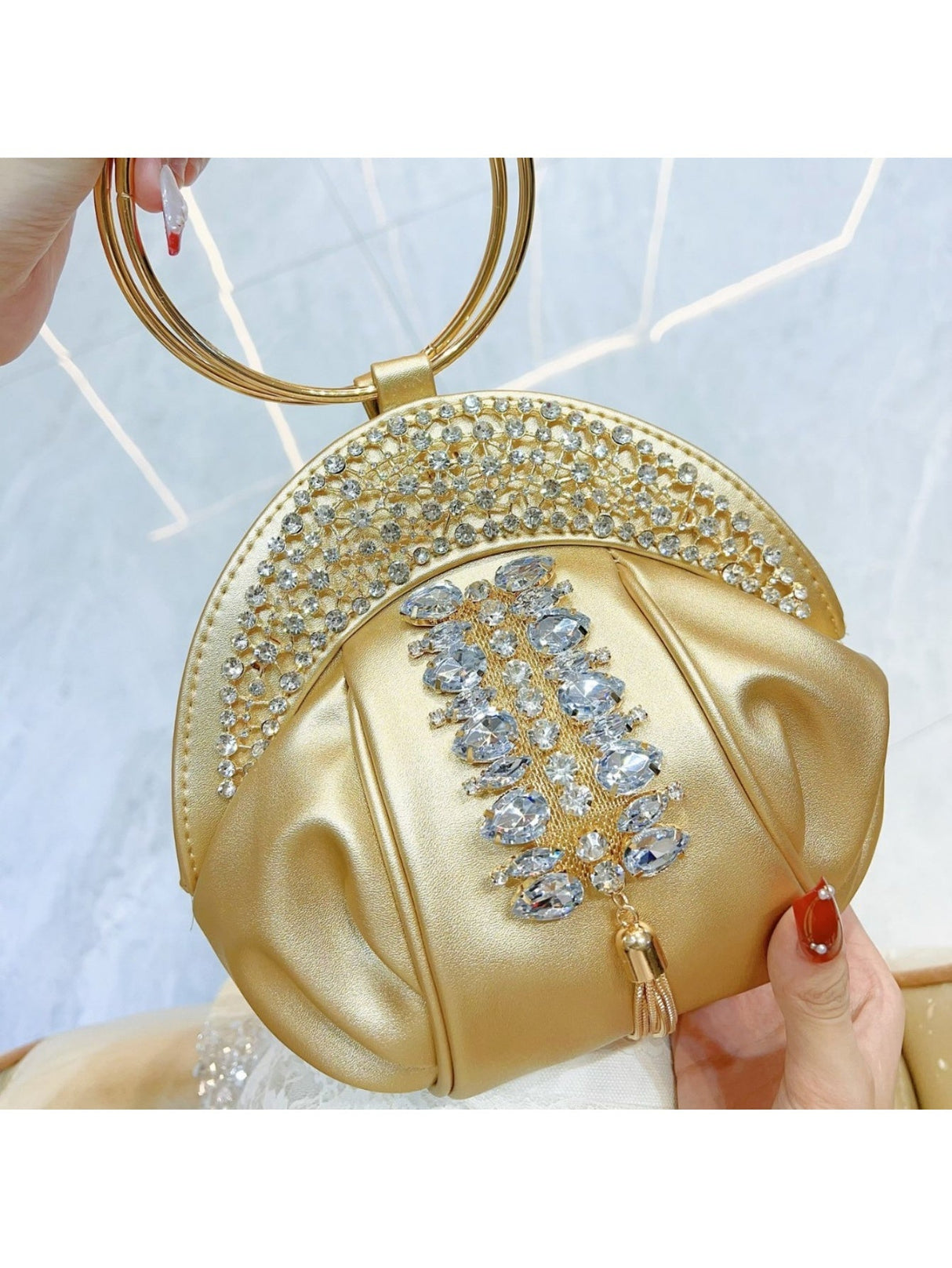 Liber Four Seasons ACC Pleated Diamond Cloud Bag