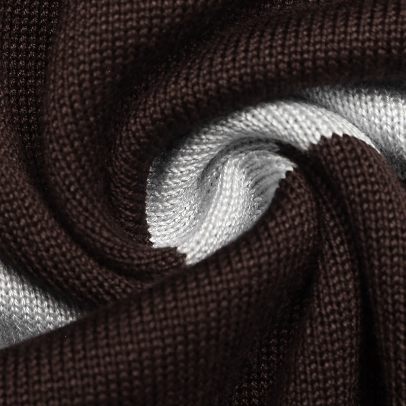Casual Loose-fitting Striped Long-sleeved Sweater With Lapel