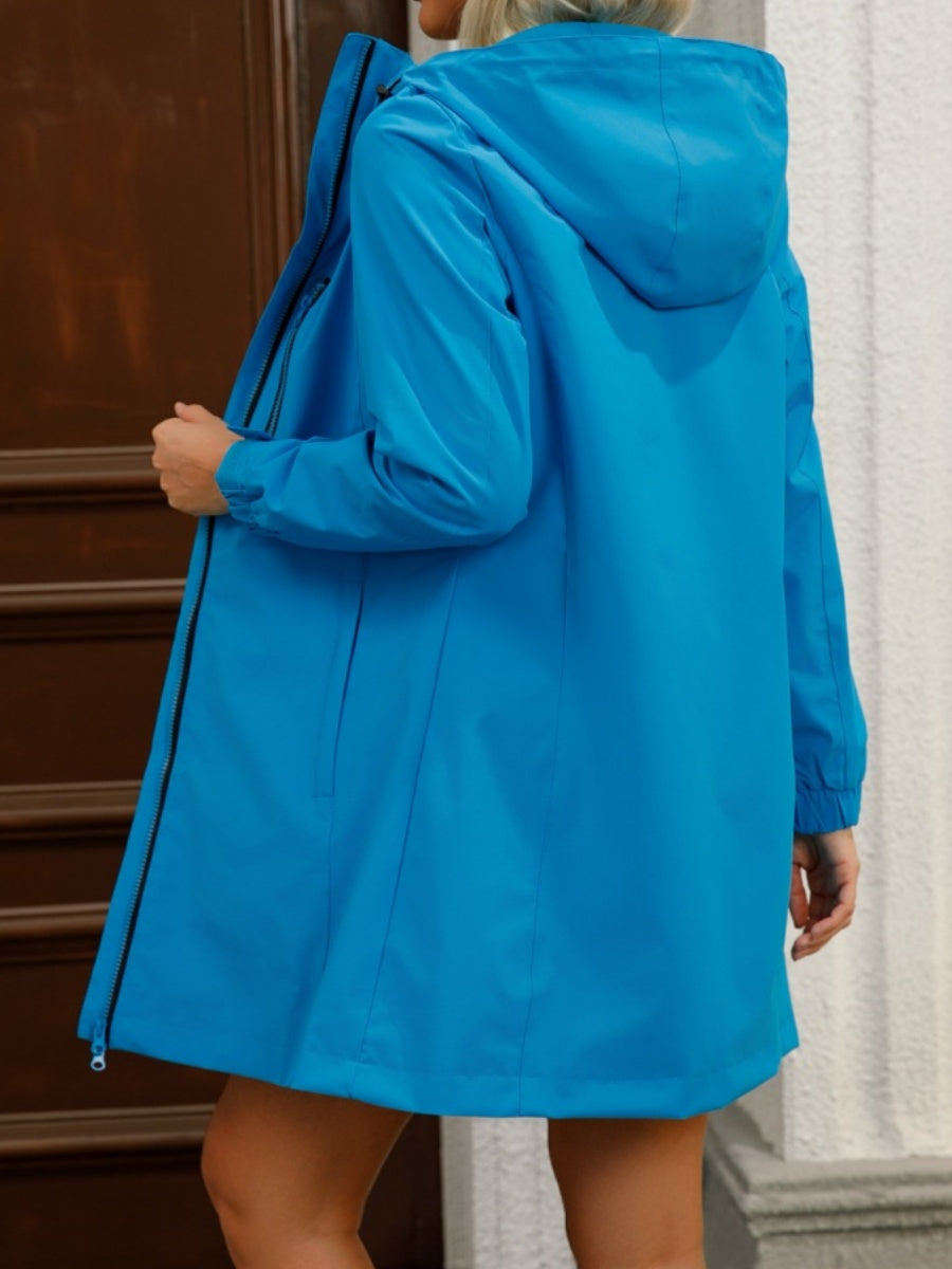 Outdoor Sports Water Proof Hooded Long Sleeve Loose Leisure Windproof Zipper Jackets