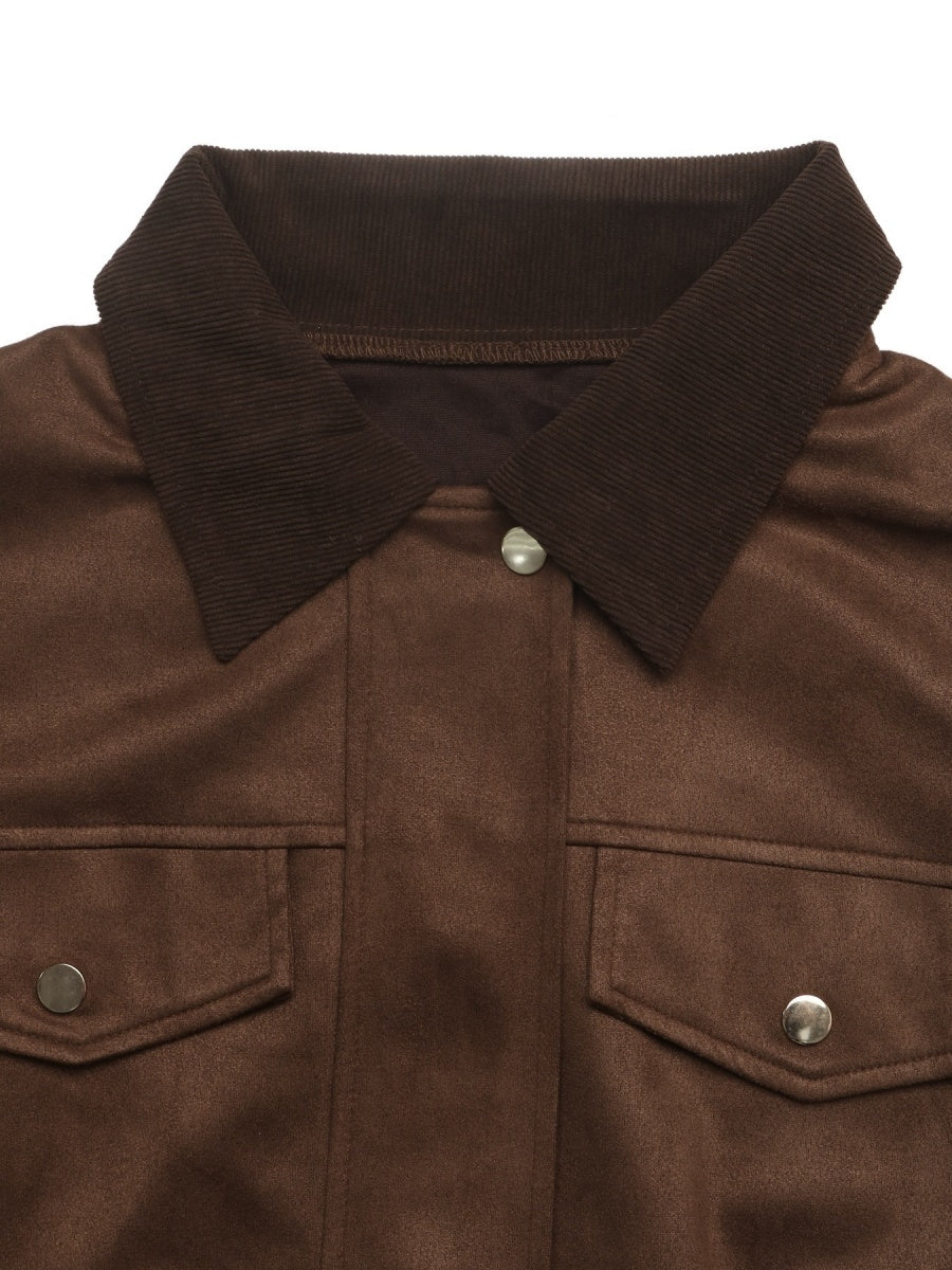 Zipper Pocket Solid Color Jackets