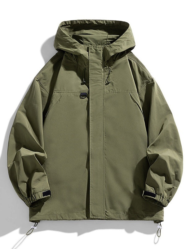 Liber Autumn Neutral wear Multiple pockets Plaid Solid Color Jackets