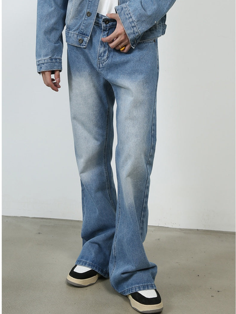 Retro Washed Denim Loose-fit Pants