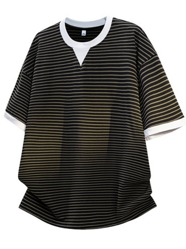 Layered-look Stripes T-shirts