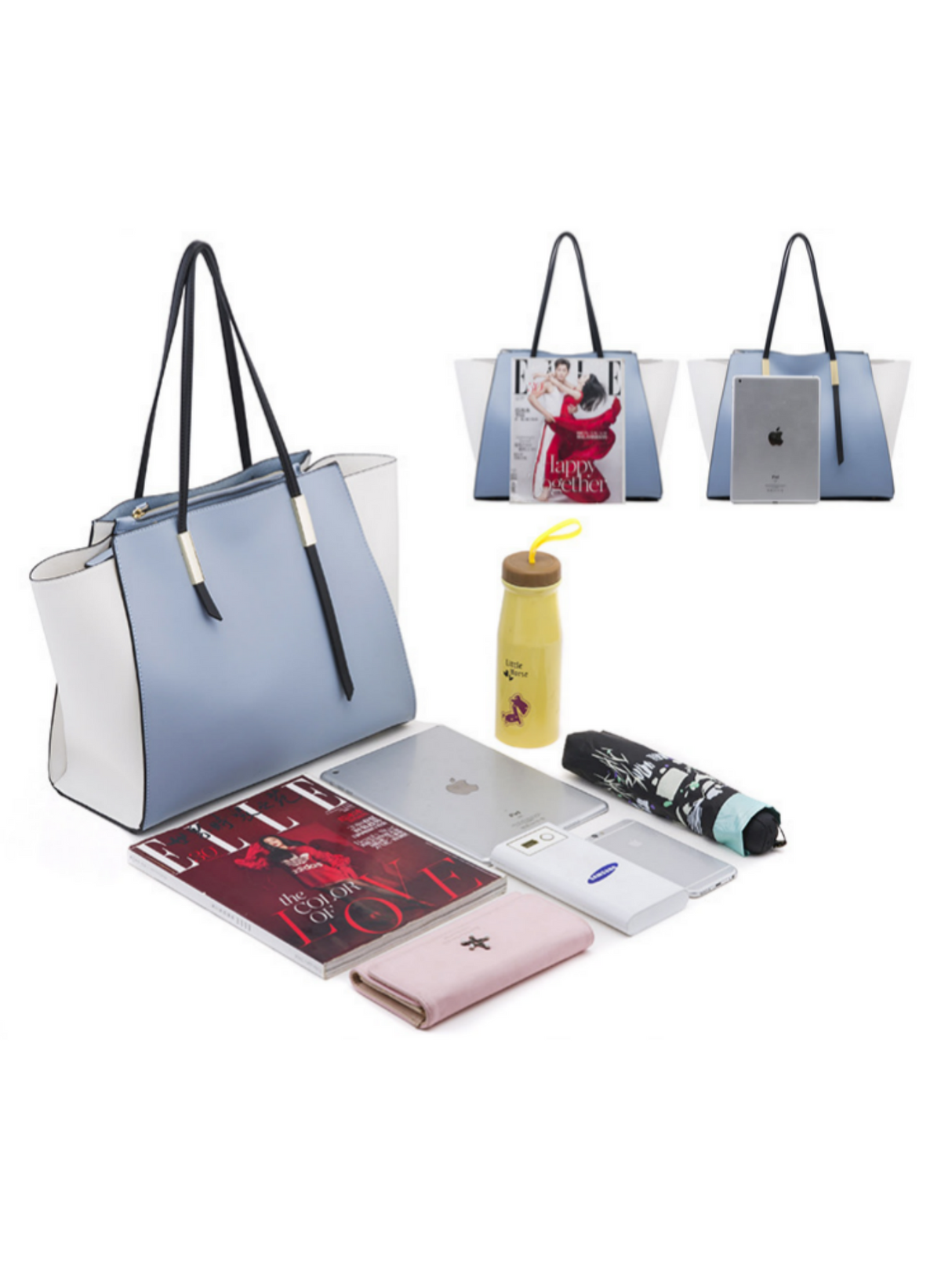 4-piece Patchwork Tote Bag Set