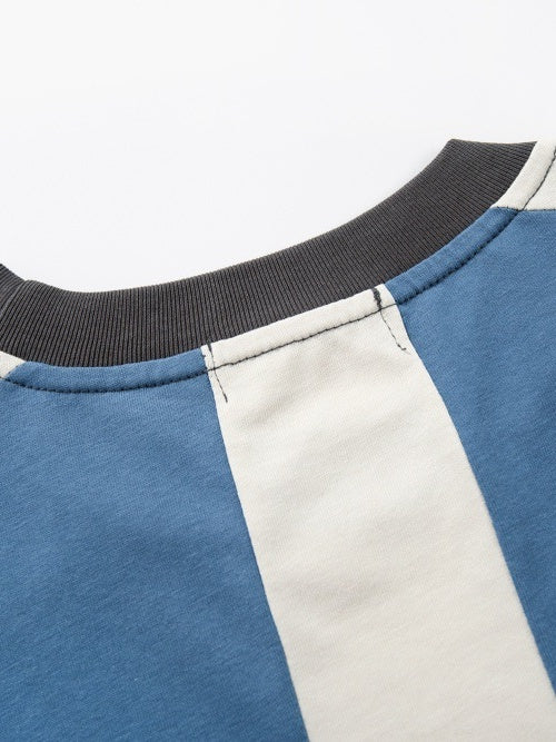 Color-blocked Splicing Loose-fit Leisure T-shirts