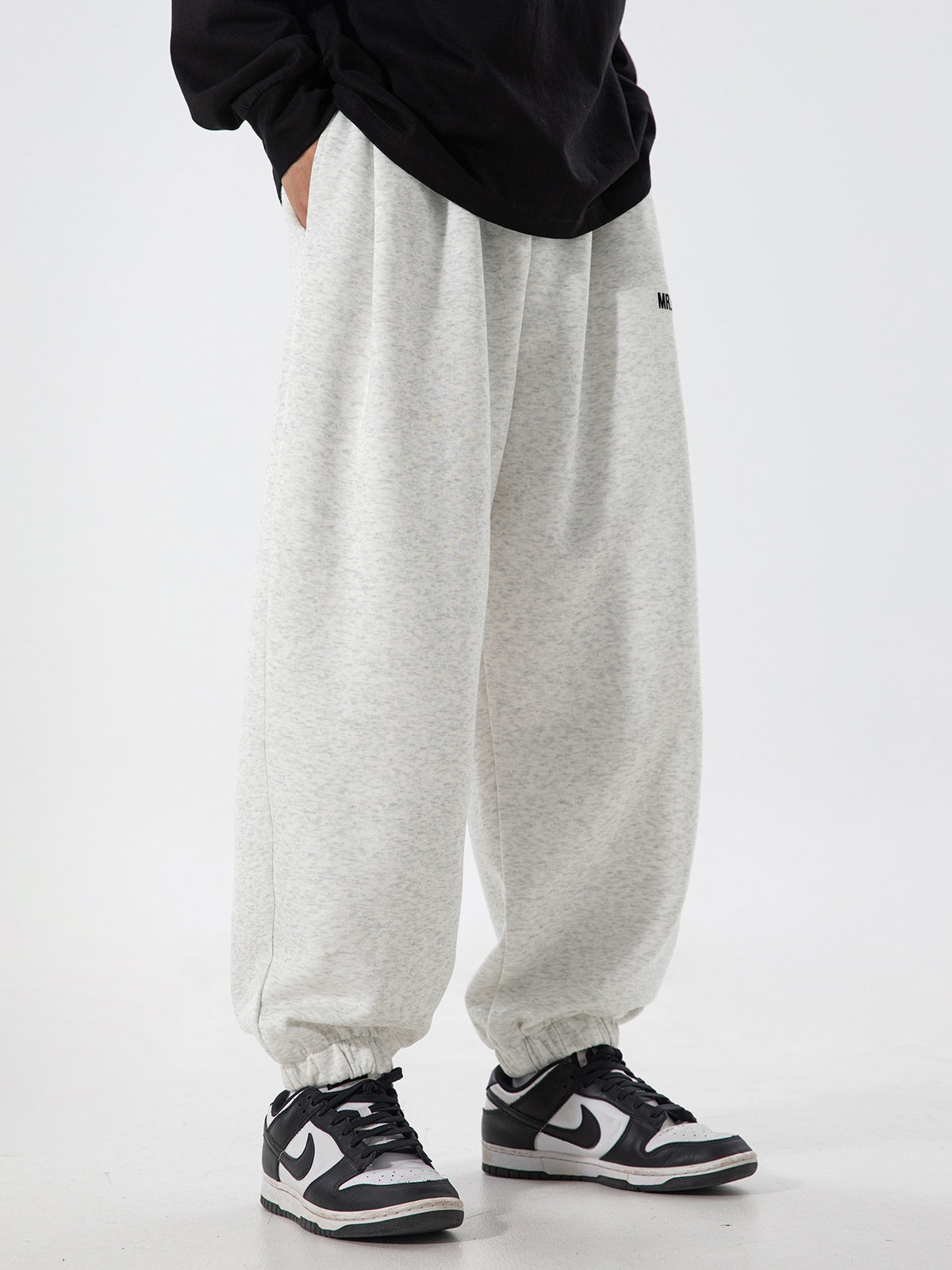 Letter Print Sports And Leisure Three-dimensional Pleating Cuffed Sweatpants