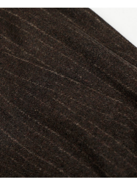 Retro Stripes Boxy Short And Wide Letter Embroidery Jackets