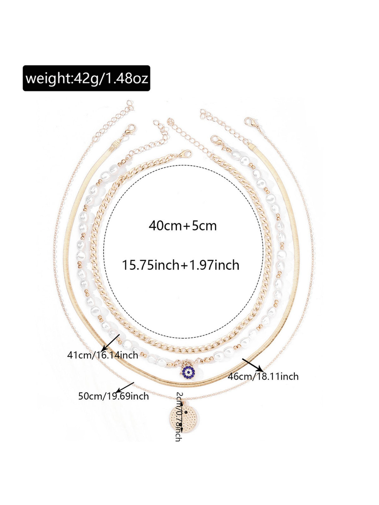 Round Tag Multi-layer Necklace