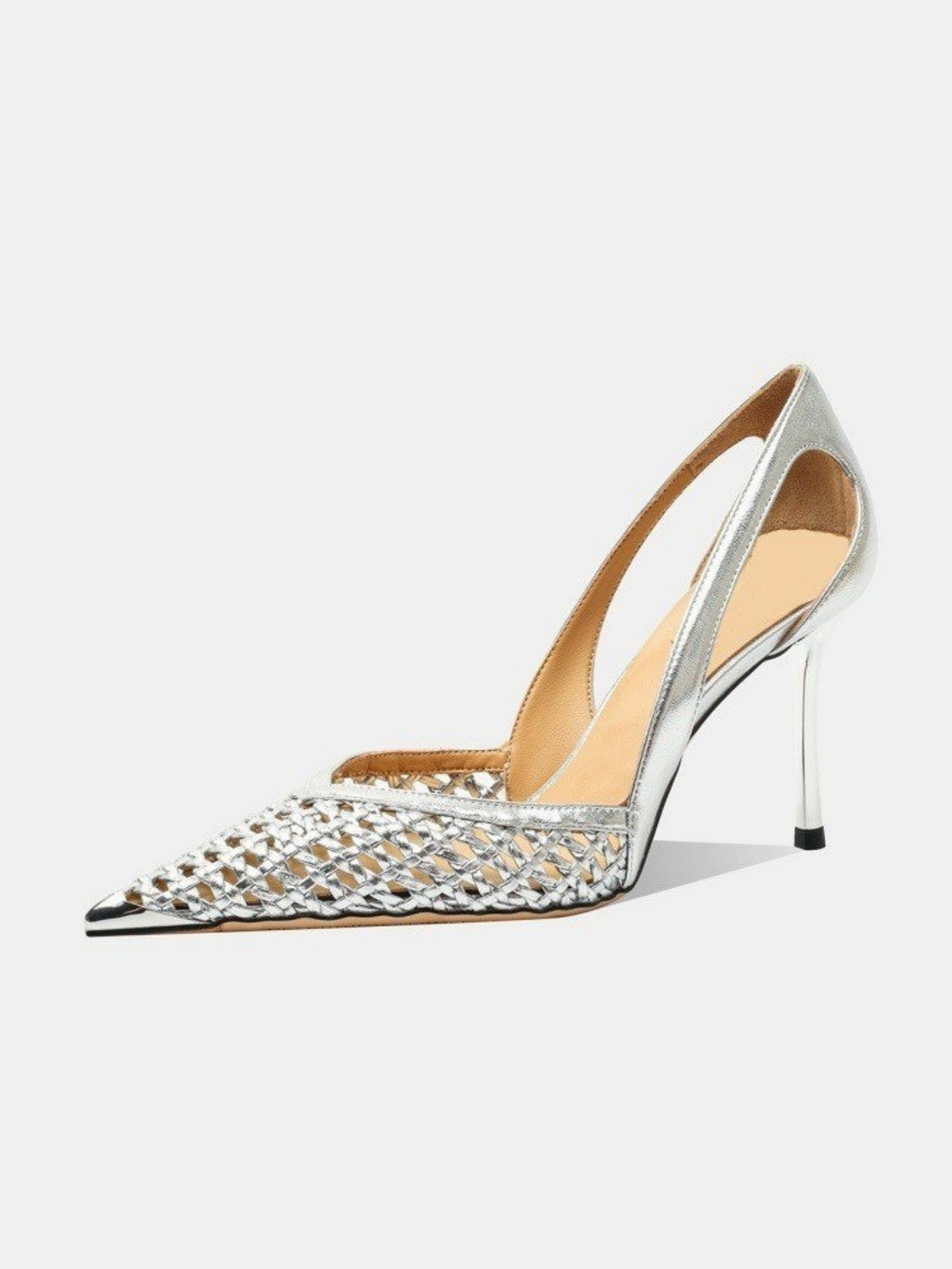 Woven Openwork High Heels
